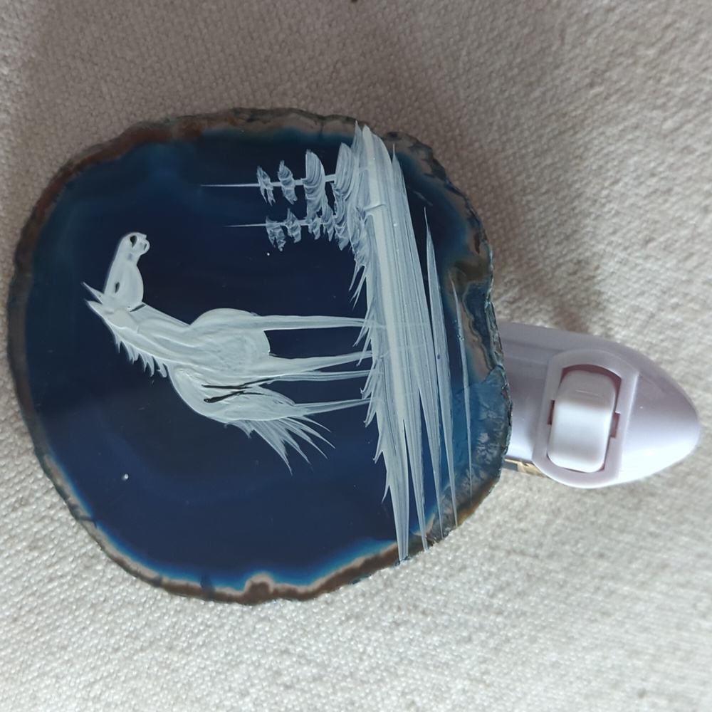 🆕 Horse Night Light with Blue Agate